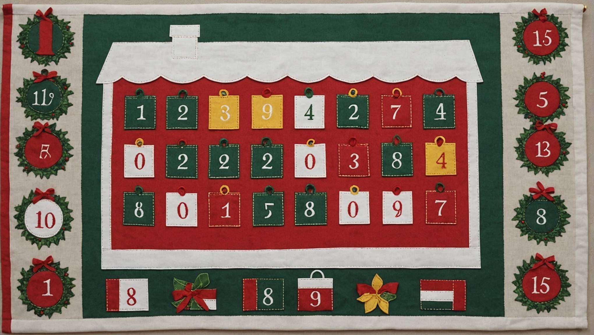 Calendrier de l’Avent brodé